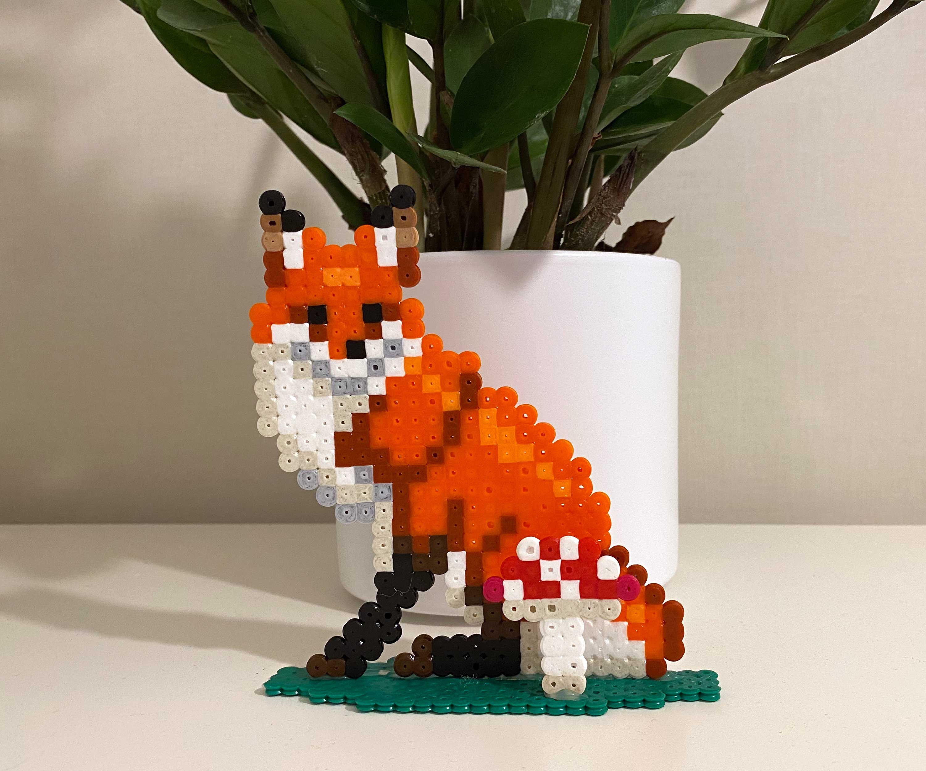 Fox Diorama Perler Template Etsy