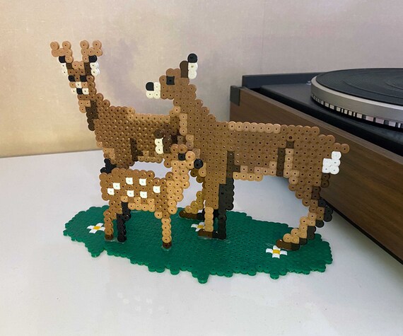 Deer diorama perler template