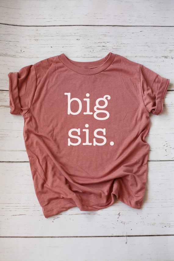 Mauve Shirt Baby Reveal Big Sis Shirt Mauve Big Sister Shirt Big Sister Tee Baby Announcement Big Sister