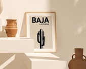 Baja California Giclée Art Print | Original black and beige gouache painting | Minimalist eco sustainable Poster