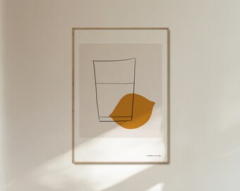 Lemon Drink Giclée Print | Eco art illustration | Poster