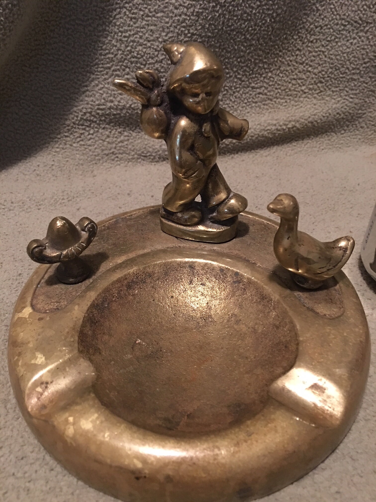 Solid bronze antique ashtray Etsy