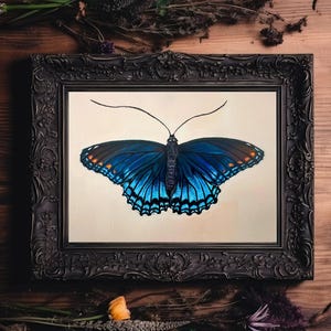 Red Spotted Purple Butterfly Art Print: Vintage Cottagecore Decor