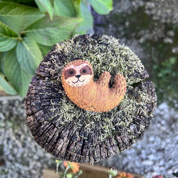 Cute Sloth Felt Brooch Sloth Lover Gift for Children Handmade