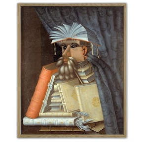 Impresión del retrato del bibliotecario, reproducción de Giuseppe Arcimboldo, póster de papel de gran tamaño, decoración de pared para oficina.