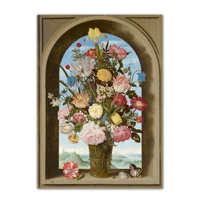 Moody Still Life Art, Flowers Vase Painting, Floral Print Flower Print