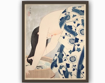 Japan Art, Washing the Hair, Ito Shinsui Print Ukiyo-e Poster Japan Wall Art Shinsui Poster Japanese Wall Art, Living Room Print