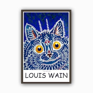 Cat Print, Vintage Cat Poster Louis Wain Cat Print from the Cat Festival Exhibition Cat print exhibition