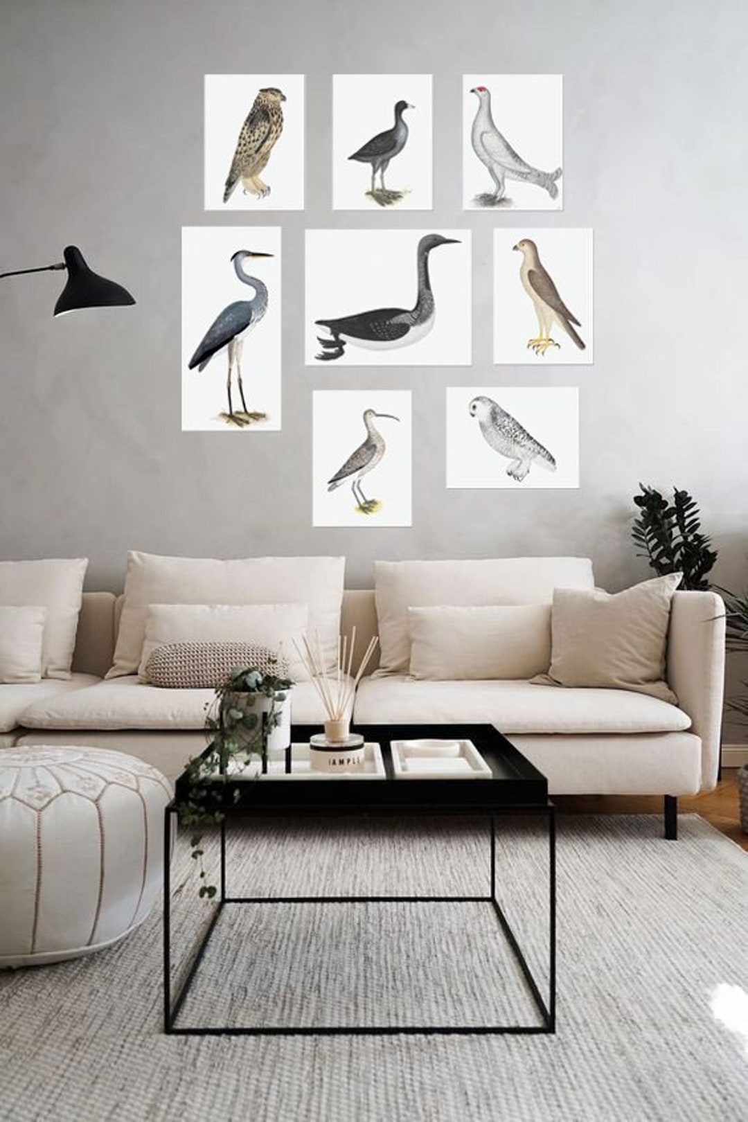 Bird Print Set, Bird Art Print, Wall Art, Scandinavian Style, Collage ...