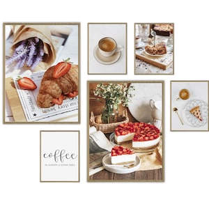 Food and Drink Illustration, The Brunch Club Poster, Fruits and Vegetables Art Kitchen and Dining Room Wall Decor, Coffee and Cakes