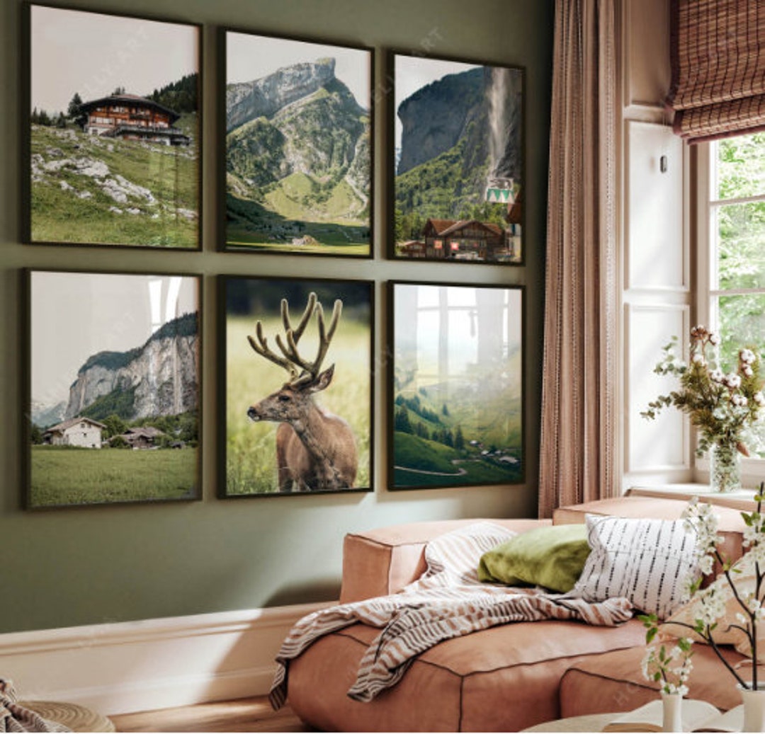 Mountain 6 Piece Wall Art Nature Wall Art Set of 6 Etsy
