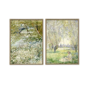 Van Gogh Print Set, Famous Artwork, Landscape Print,  Gallery Wall, Fine Art Green Decor, Set of 2 Prints