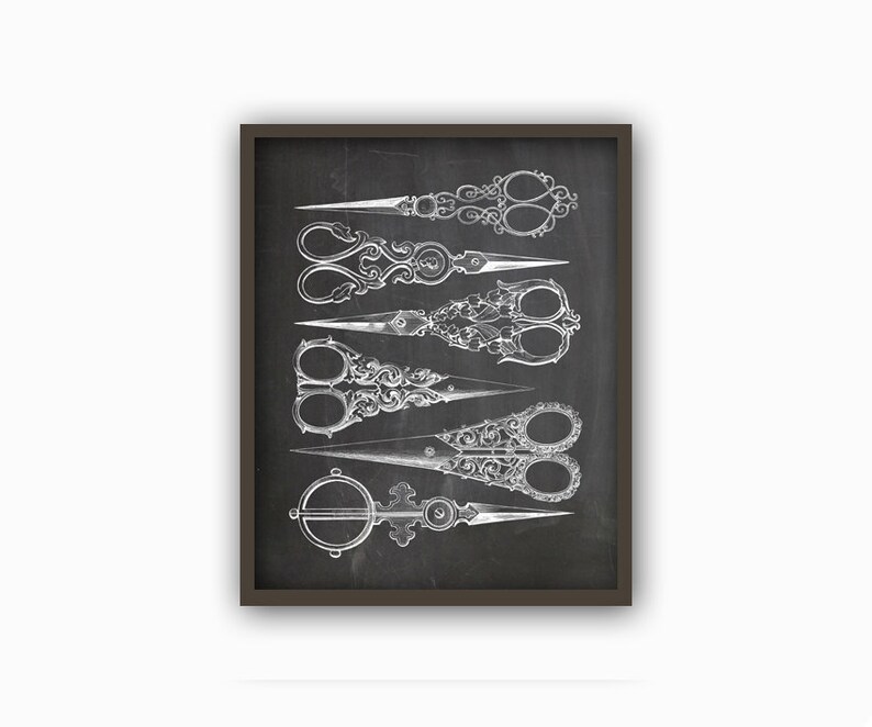 Scissors Print Scissors Wall Art Decor Scissor Poster Etsy