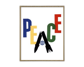 Peace Poster, Anti War Poster, Office Wall Decor, Peace Print