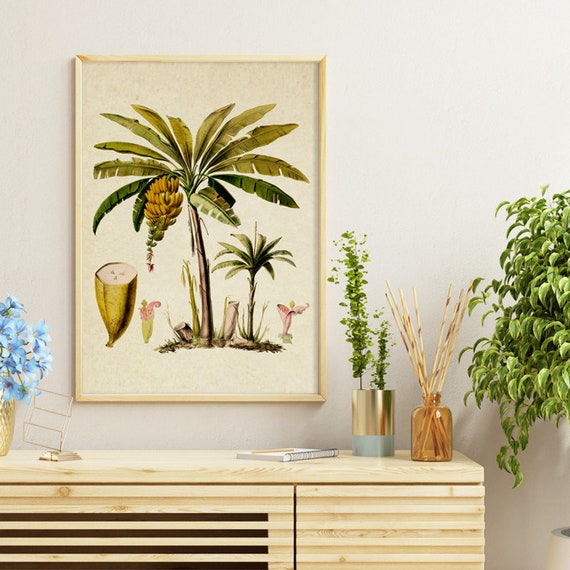 Society6 ケース Heart Green Yellow Vintage Palm Tree with Ha Palm Tree Print, Palm Leaf, Palm Tree Wall Art Decor