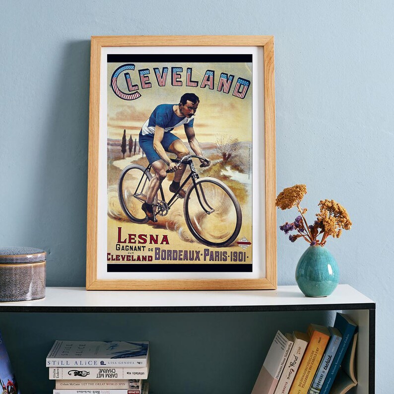Cleveland Poster Transport Poster Vehicle Print Bicycle Poster Bicycle Wall Art Print Wheels Poster