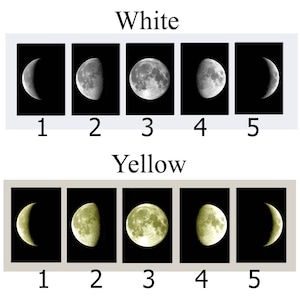 Moon Phases Wall Art Print Set of 3, Moon Bedroom Decor, Moon Phases Photo, Large Wall Art, Black and White Decor image 5