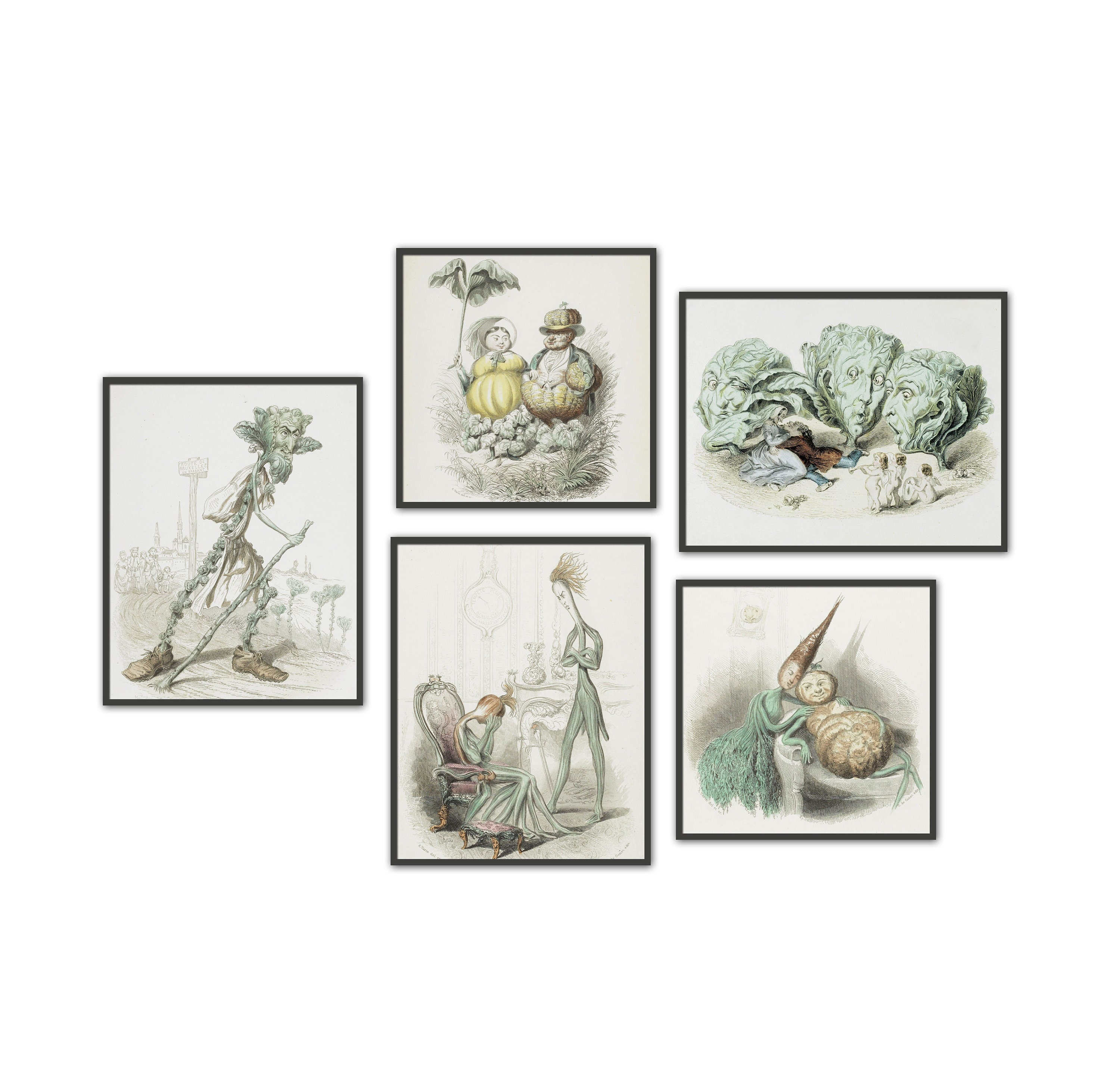 rustic vegetable kitchen prints | 3-piece wall art |... Vegetable Art Print Set, Vintage Kitchen Decor - Etsy