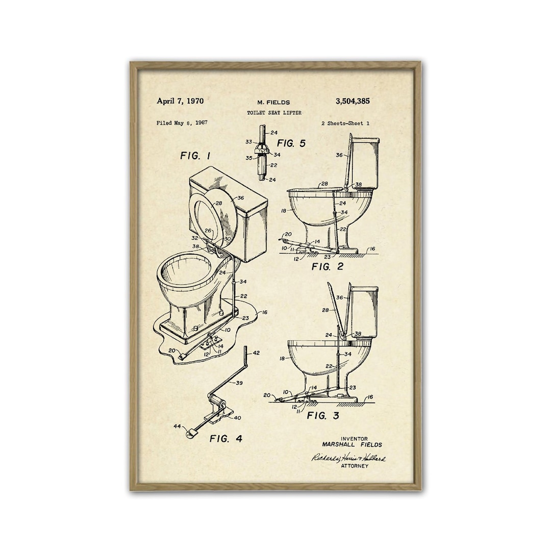 Toilet Wall Art Print, Bathroom Wall Decor, Toilet Vintage Patent Print ...