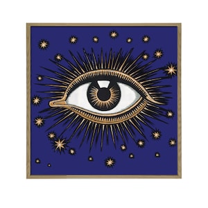 All-Seeing Eye Print, All Seeing Eye Wall Decor,Evil Eye Sign,Illuminati, Boho Wall Decor, Mystical Art, Square Print