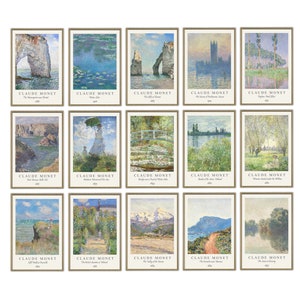 Claude Monet Prints Set of 15, Monet Landscape Paintings Print