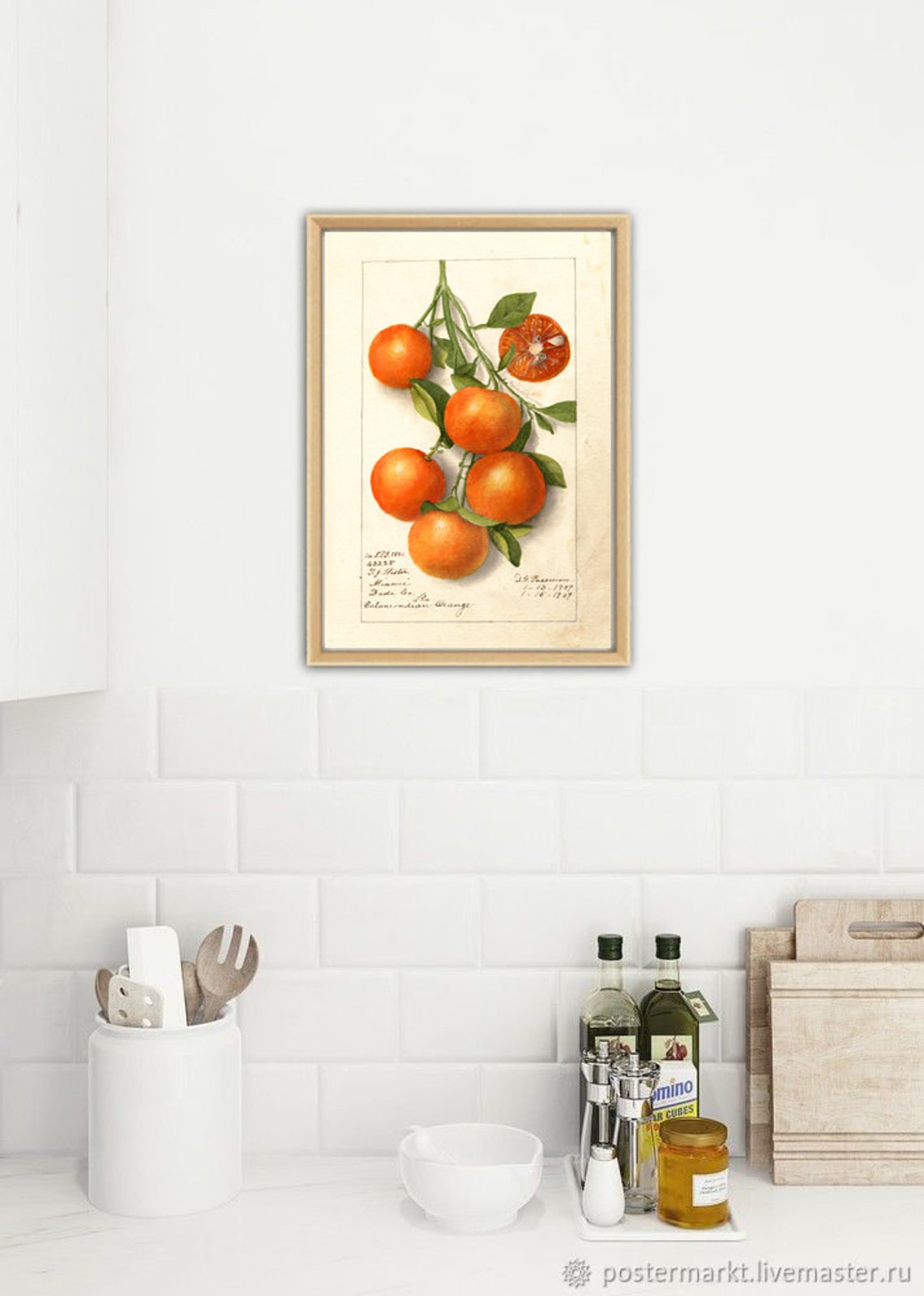 Orange Fruit Print Kitchen Decor Citrus Wall Decor Orange Etsy