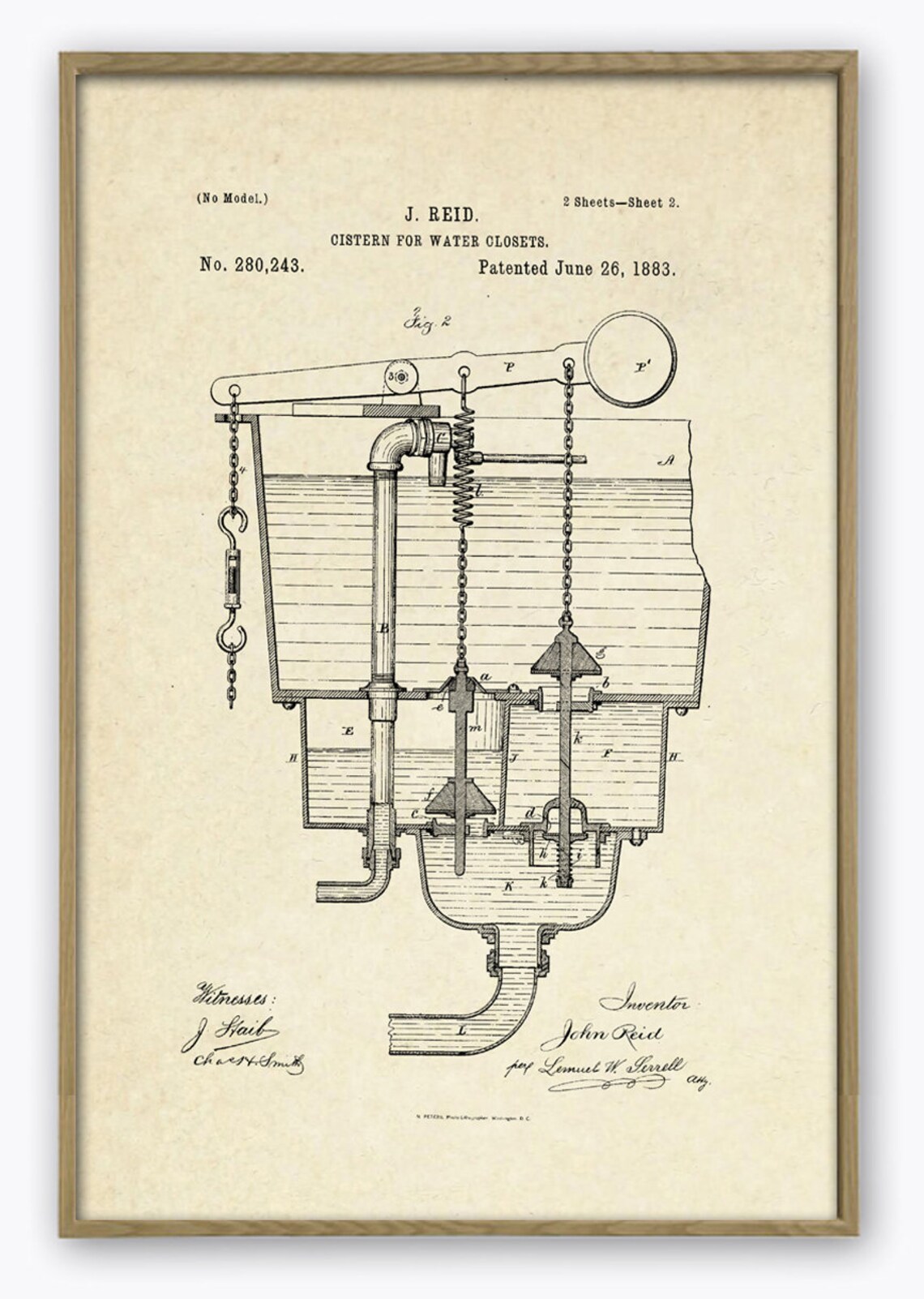 Toilet Wall Art Print Bathroom Decor Vintage Patent Poster | Etsy