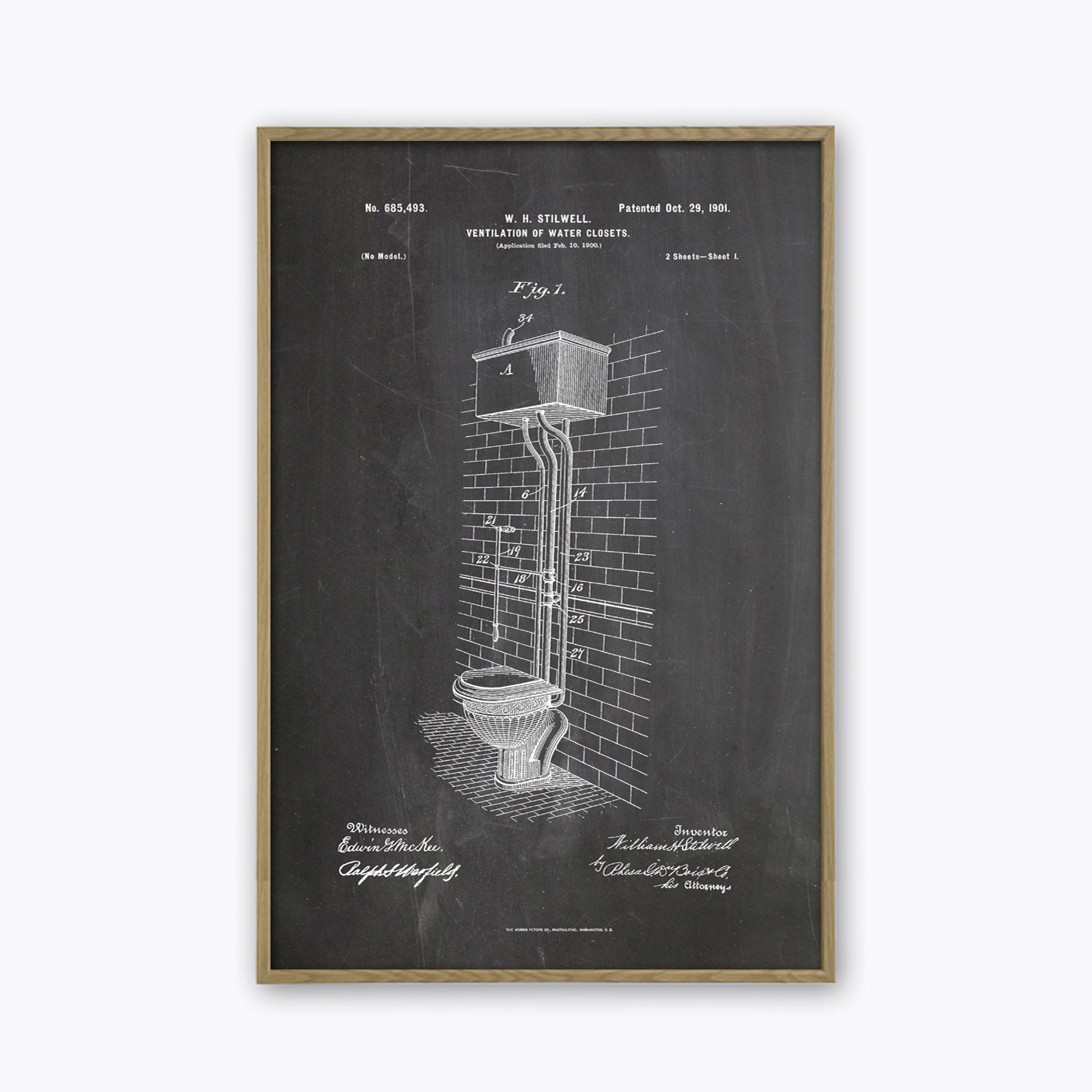 Toilet Poster Toilet Wall Decor Vintage Patent Print Toilet - Etsy