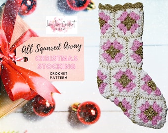 All Squared Away Christmas Stocking Downloadable PDF Crochet Pattern