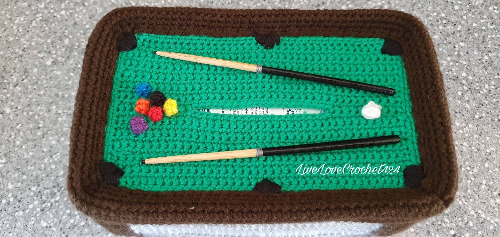 Pool Table Tissue Box Cover Downloadable PDF Crochet Pattern - Etsy