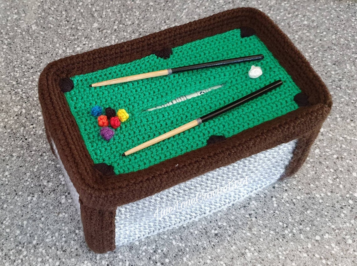 Pool Table Tissue Box Cover Downloadable PDF Crochet Pattern - Etsy