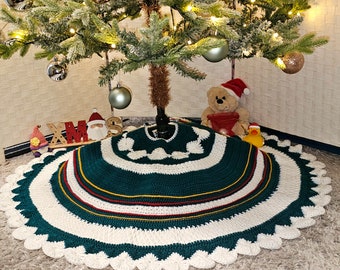 Falda para árbol de Navidad con diseño de bosques caprichosos - Patrón de crochet en PDF - Descarga digital - Decoración, Navidad, Festividades, Decoración
