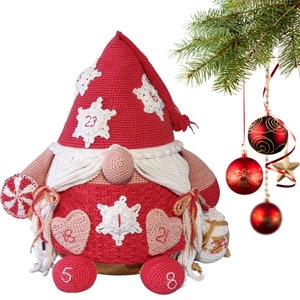Snowflake Surprise Christmas Gnome Advent Calendar - Crochet PDF Pattern Digital Download - Christmas Count Down, Amigurumi