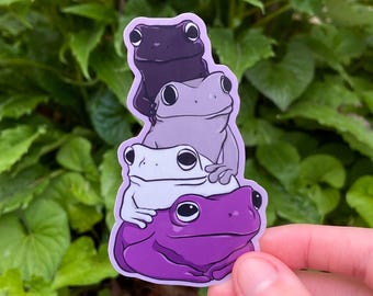 Asexual Pride Frogs Sticker - Weatherproof Vinyl Ace Decal