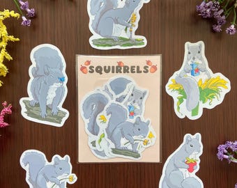 Squirrel Sticker Pack - Matte Vinyl Woodland Creatures Notebook & Laptop Stickers