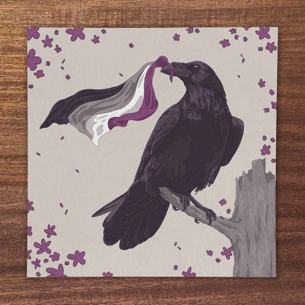 Ace Raven Art Print | Wall Art, Asexual Pride, LGBTQIA+ Room Decor