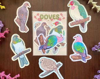 Dove Sticker Pack - Matte Vinyl Decals, Pigeon Stickers