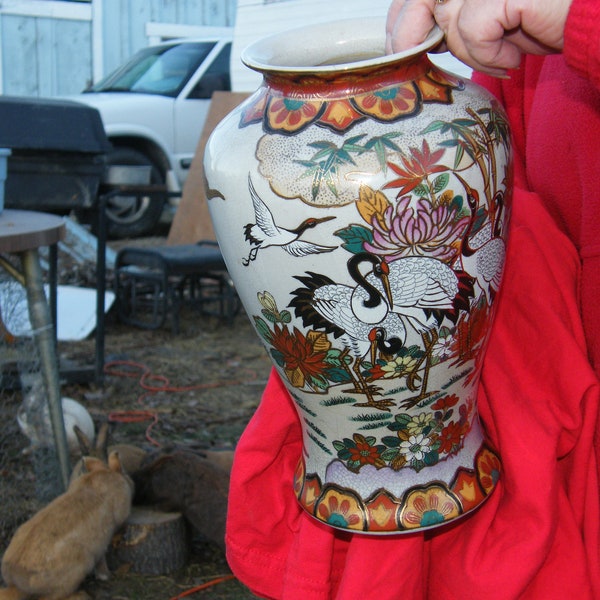 Chinese Crane Vase Etsy