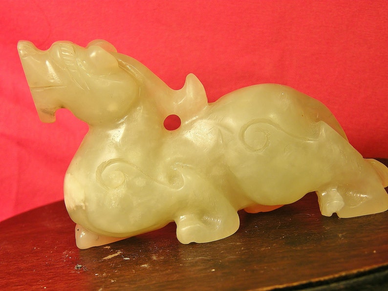 Hand Carved Old Chinese Style Hardstone Pig Dragon Etsy