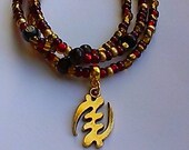 Waistbeads with 39 Gye Nyame 39 Charm, wrap bracelets. necklace, anklets, afrocentric. Adinkra symbols, afrocentric, men, women, gift, African
