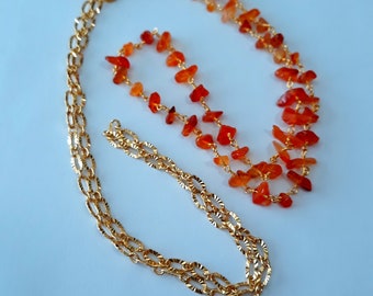 Carnelian Gemstone Chip Waist Chain, waist beads, waist jewelry, body jewelry, belly chains, belly beads