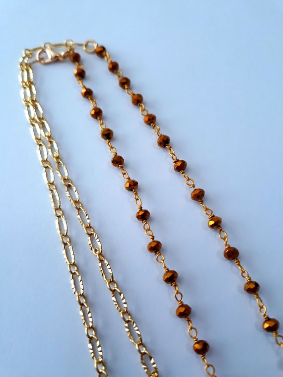 Brass Waist Chain With Copper Color Disco Balls, Very Dainty
