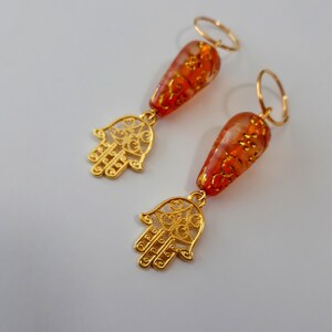 Juego de dos gotas de acrílico con dije de 'Hamsa' para el cabello, dije de protección, anillos para rastas, anillo para trenza, accesorios para el cabello, anillo para el cabello
