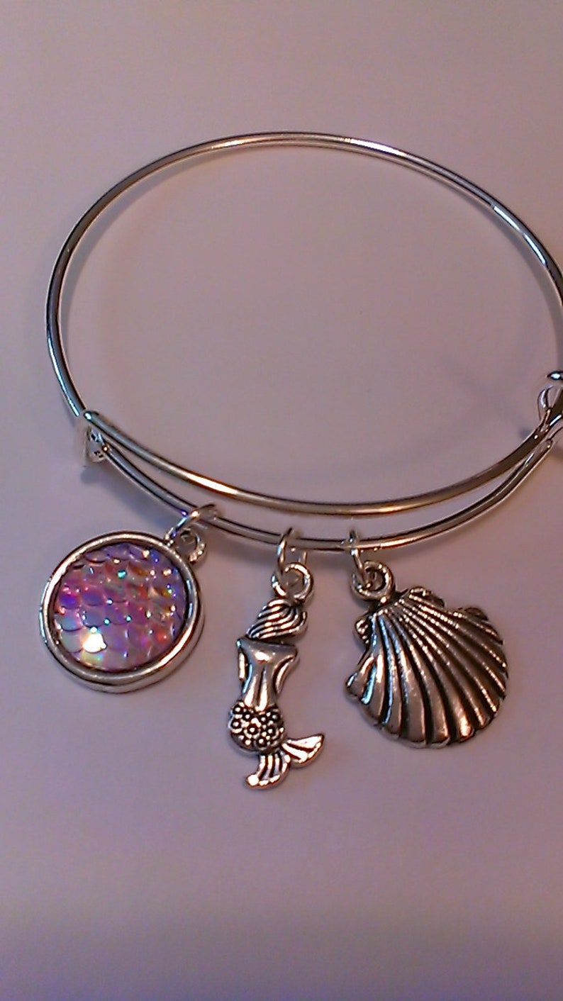 birthday girl/'s bracelets friend/'s gift best friends mermaid bracelet Girl/'s /'Mermaid/' Expandable Bangle girl/'s gifts kid/'s jewelry