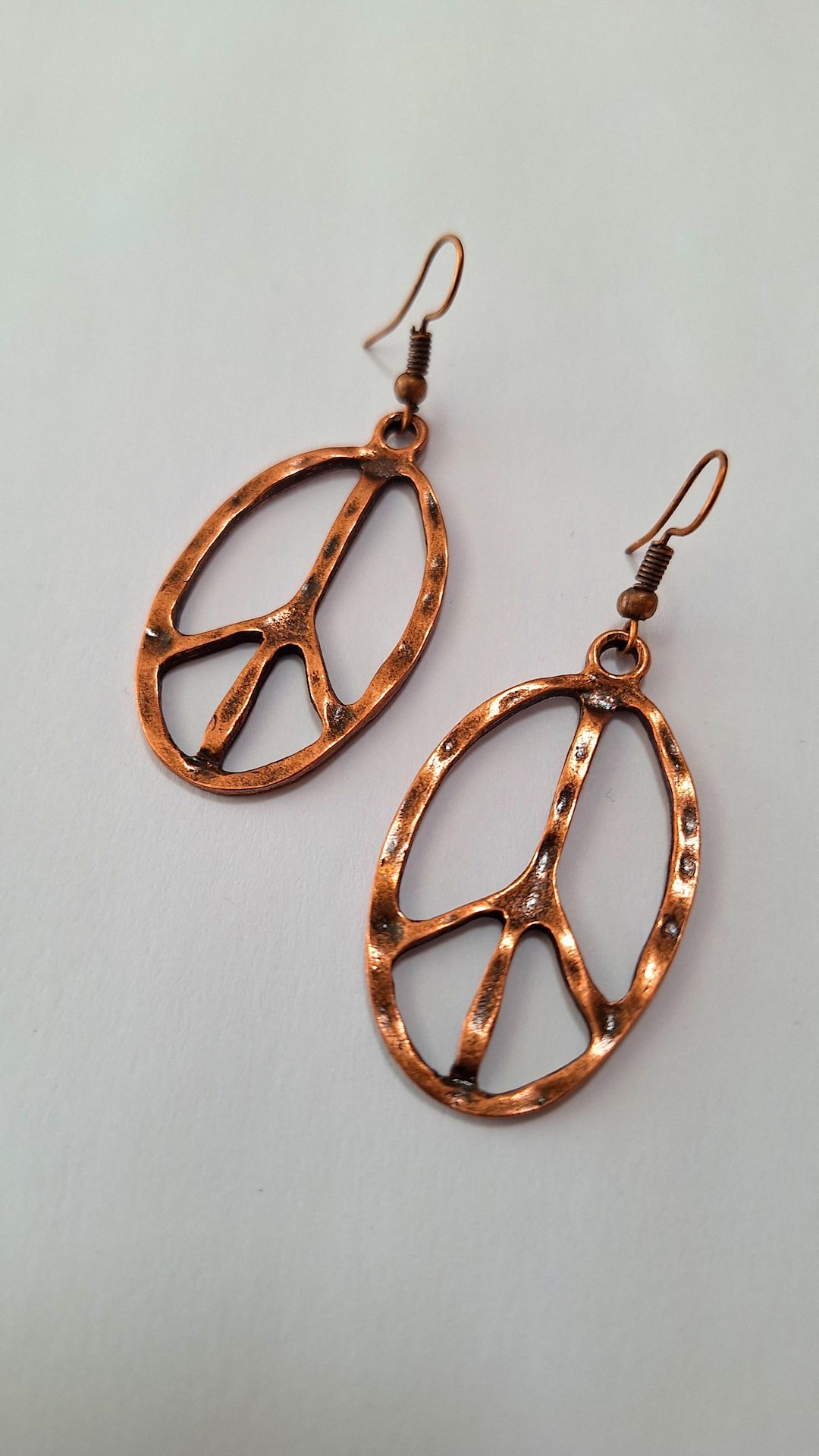 Antique Red Copper 'peace Sign