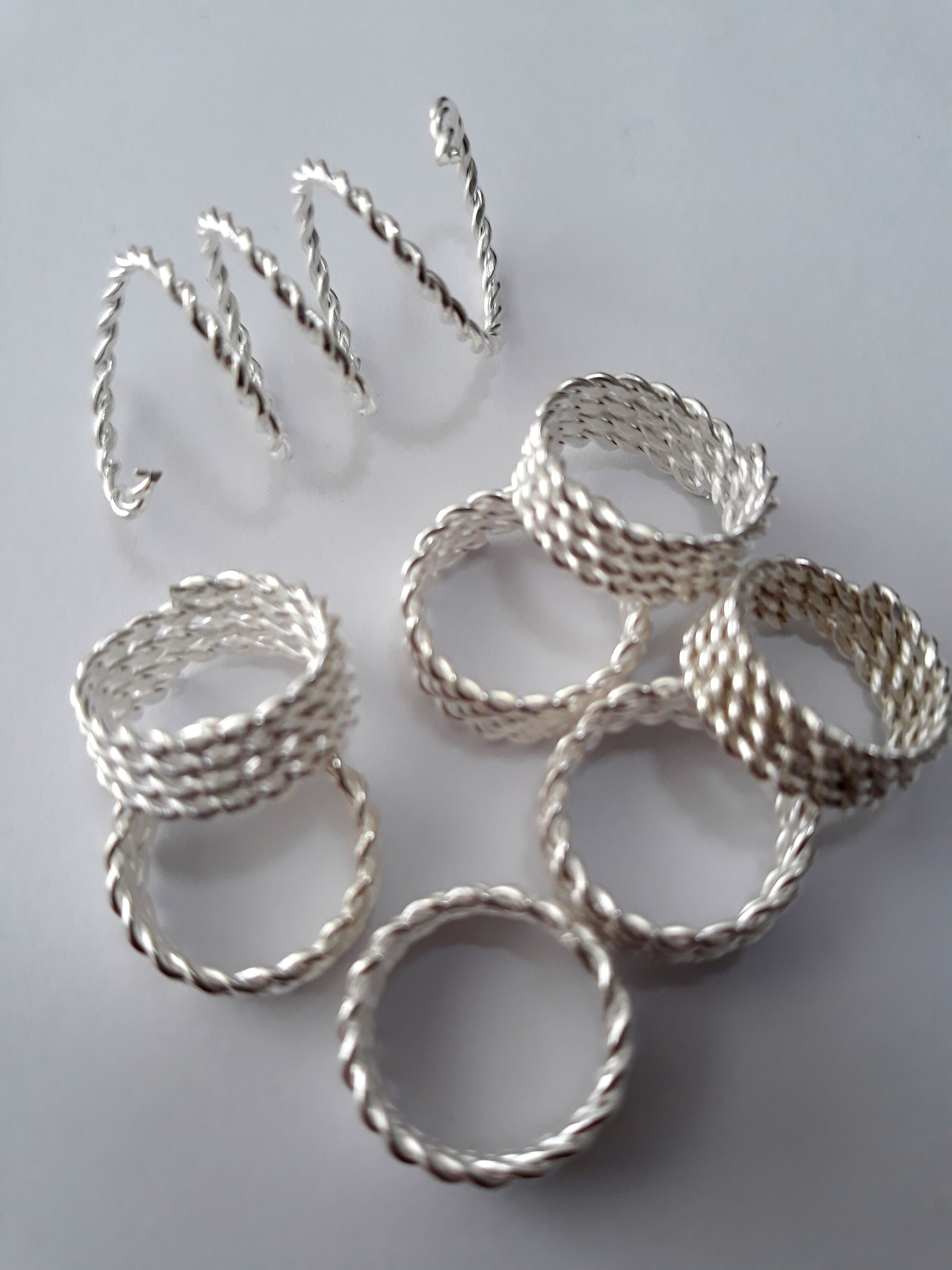 Loc Accessory Silver Set of 8 Silver Wire Wrapped Loc Coils, Loc Jewelry, Braid Jewelry ...