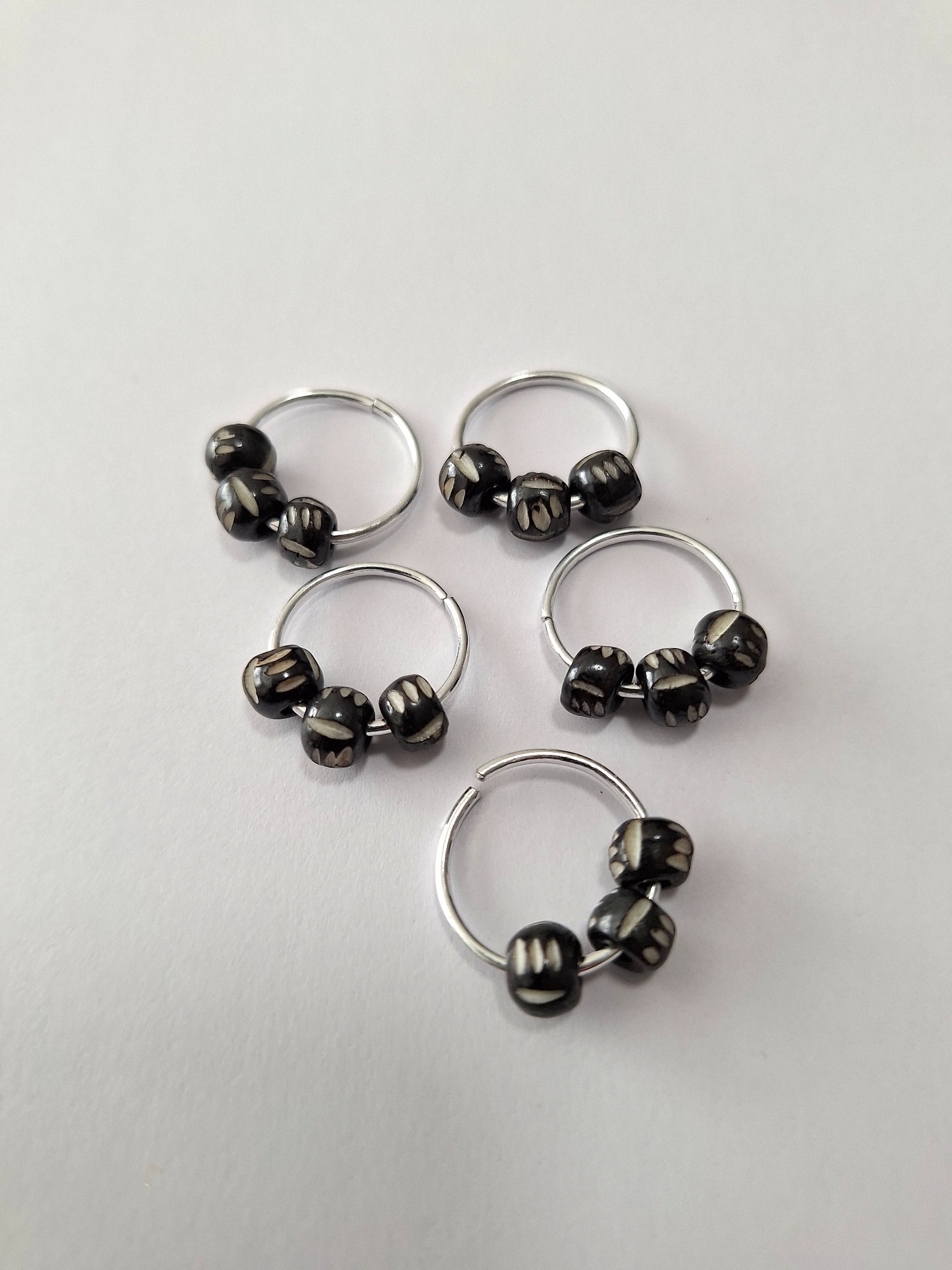 Modu Loc Rings Set of 5 Bone Loc Rings, Braid Rings, Hair Accessories, Loc Jewelry ...