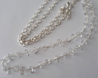 Quartz Crystal Gemstone Waist Chain, silver chain, belly chains, waist beads, body jewelry, belly beads
