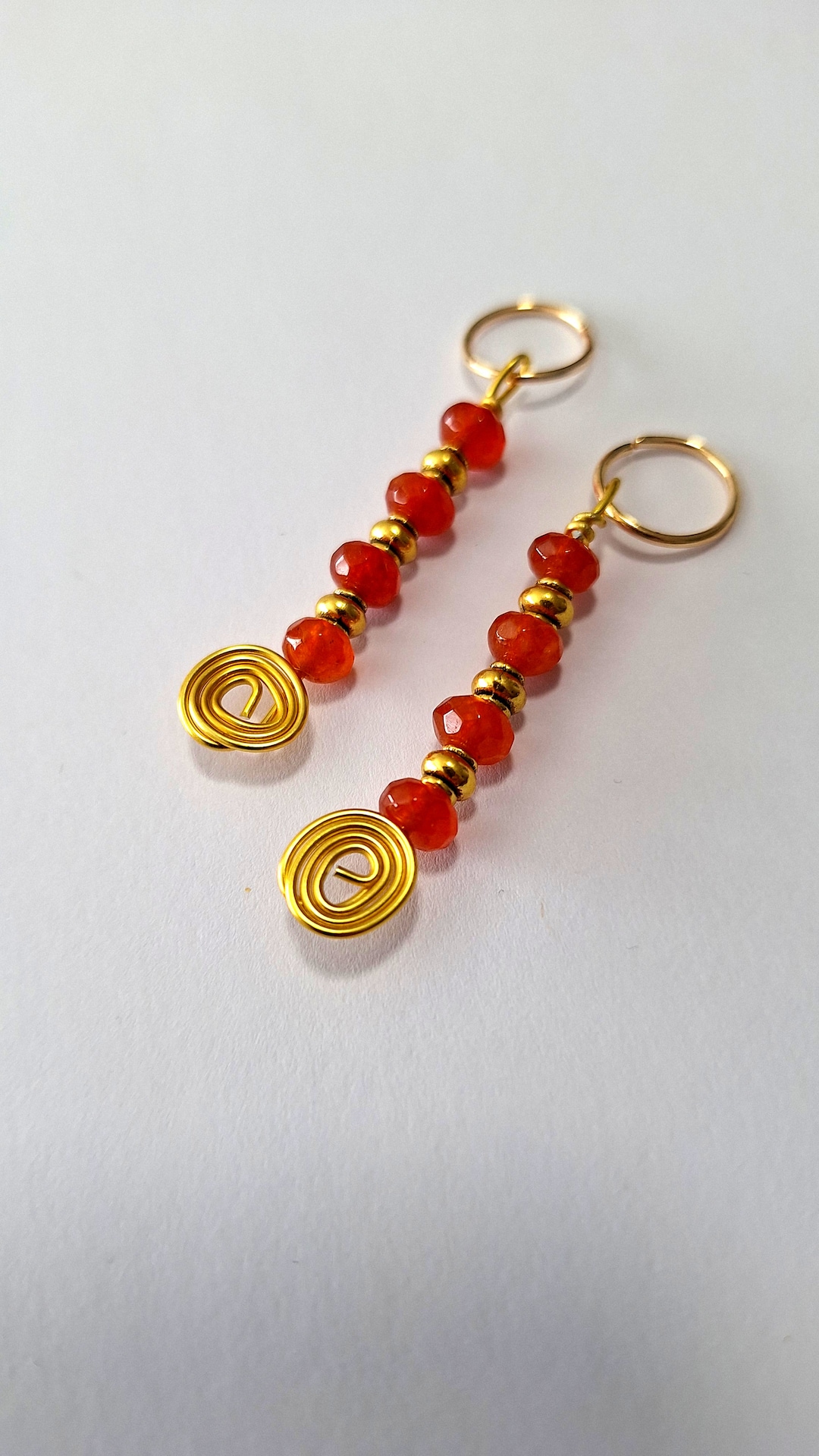Modu Loc Rings Carnelian Gemstone Loc Rings, Set of 2, Loc Jewelry, Braid Jewelry ...