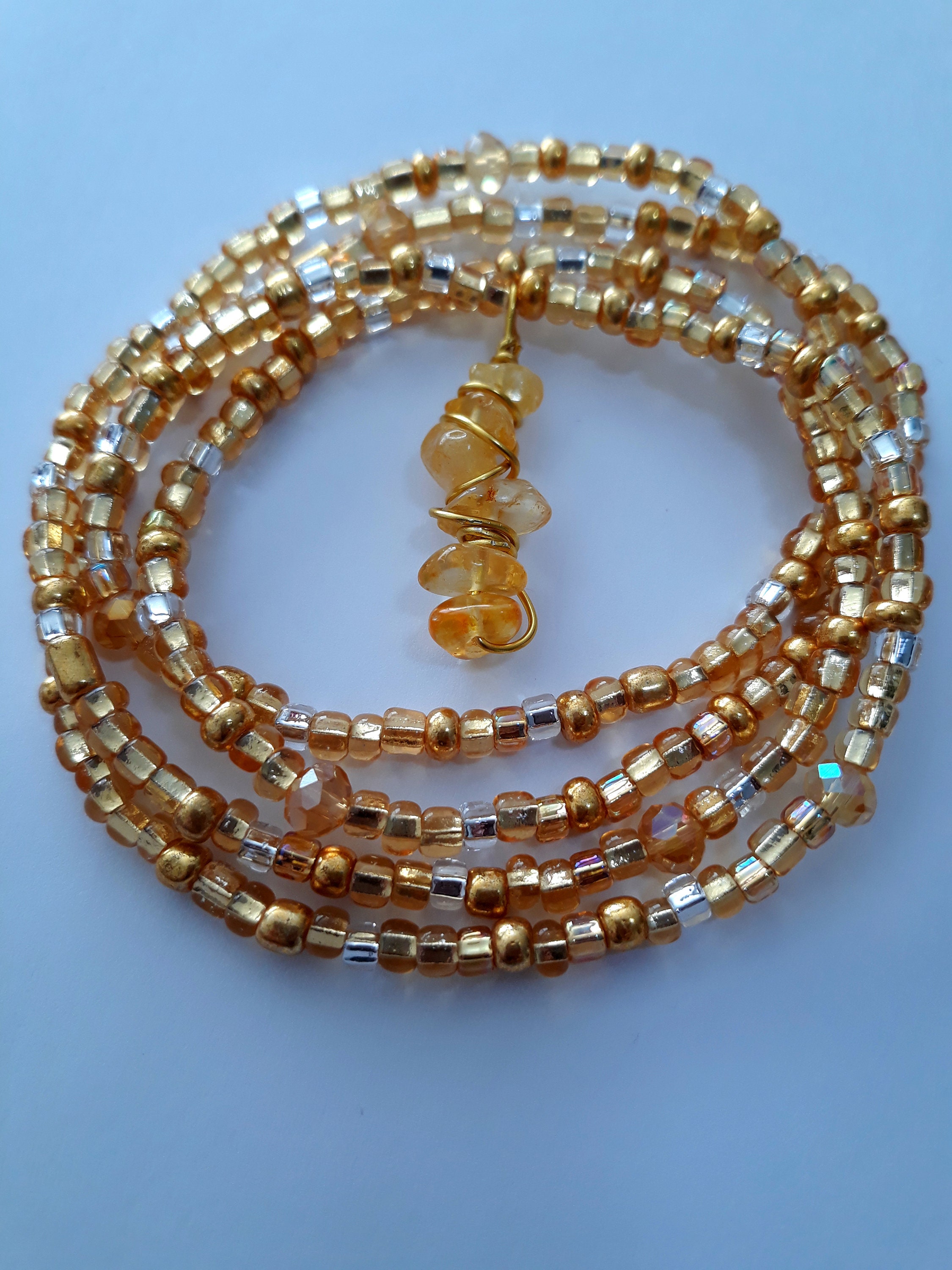 Citrine waist hotsell beads